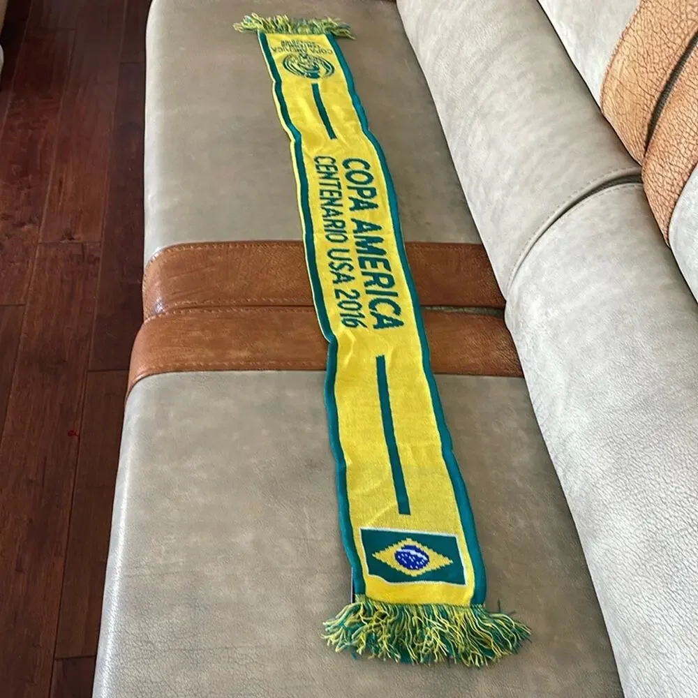 Brazil Copa America Centenario Scarf USA 2016  Soccer Collectibles Green Yellow